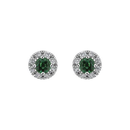 Diamond earrings with Emerald Everyday Glow