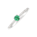 Diamond ring with Emerald Gem Simplicity3