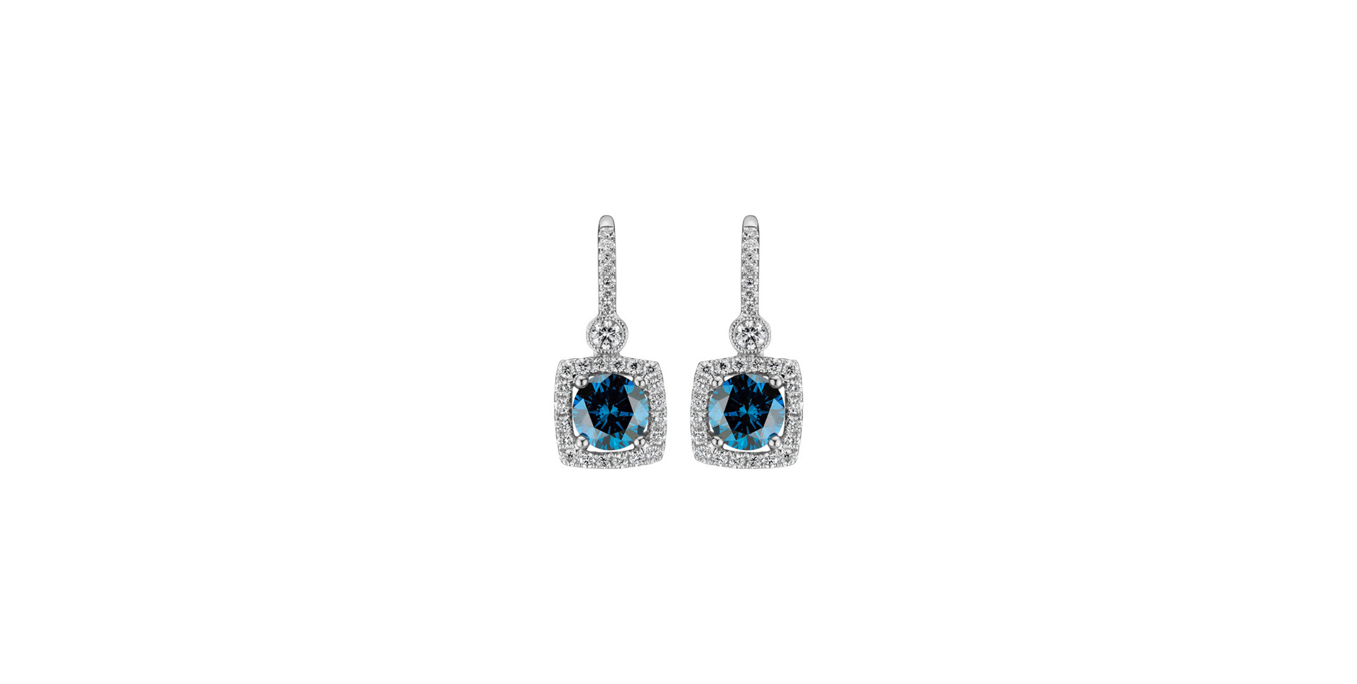 Earrings with blue and white diamonds Rossiel