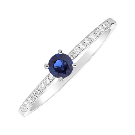 Diamond ring with Sapphire Gem Simplicity