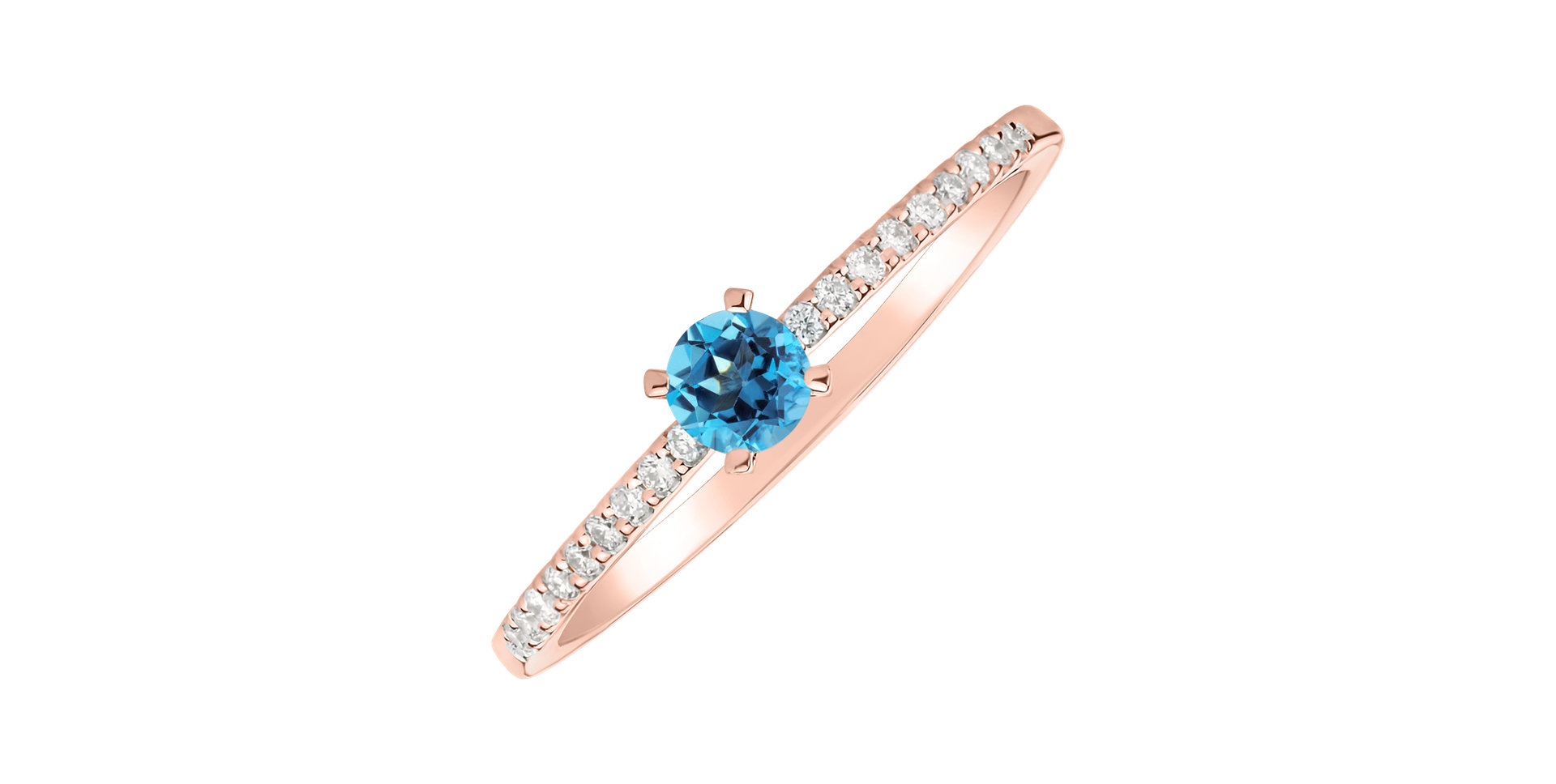 Diamond ring with Topaz Gem Simplicity