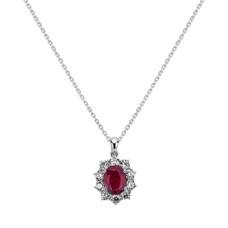 Diamond pendant with Ruby Goddess Elegance