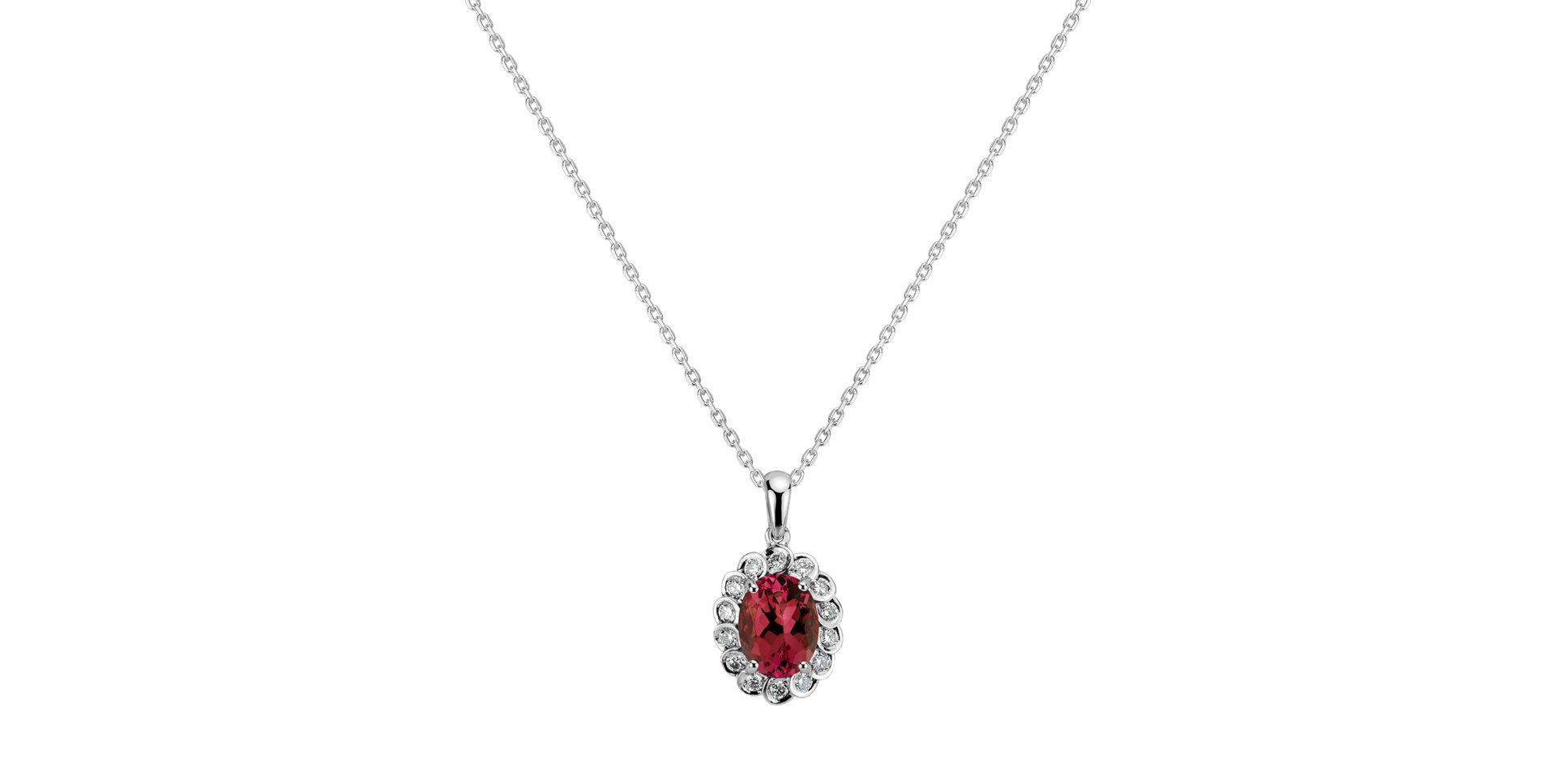 Diamond pendant with Ruby Princess Brilliance