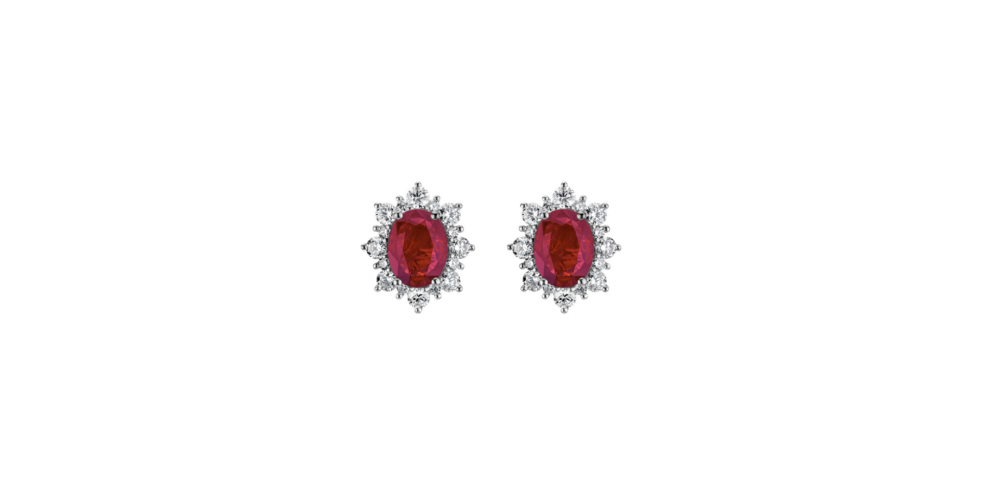 Diamond earrings with Ruby Royal Aurora