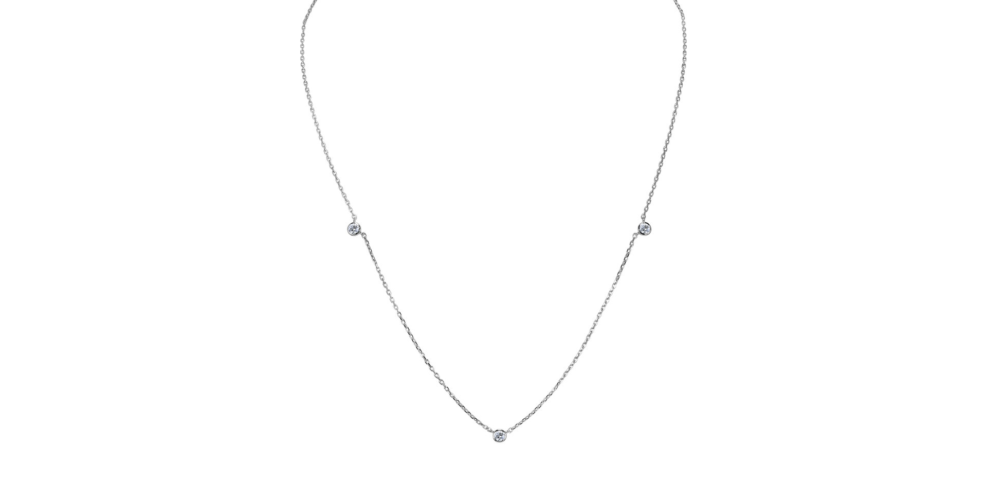 14ct white gold diamond necklace Nebula Gems