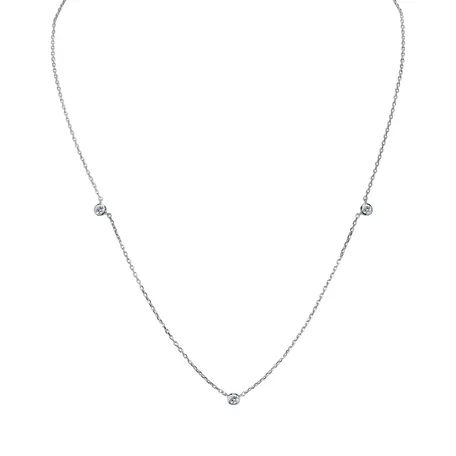 14ct white gold diamond necklace Nebula Gems