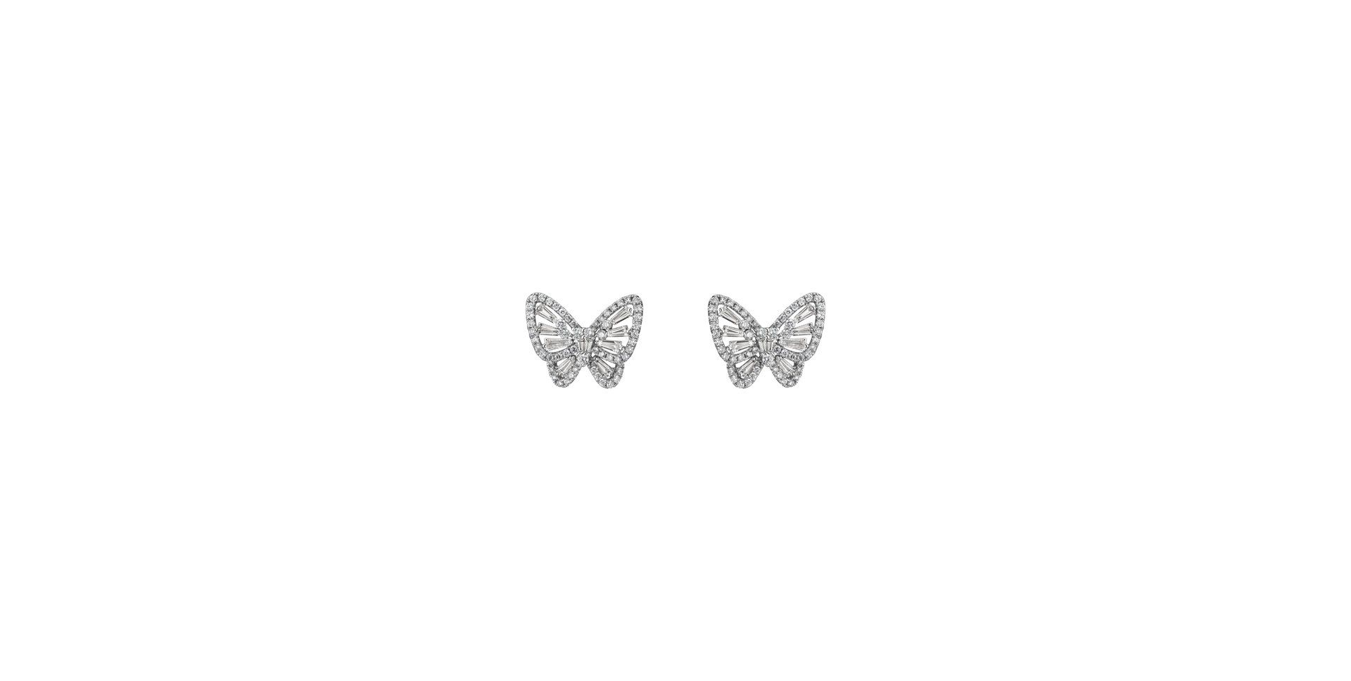 18ct white gold diamond earrings Butterfly Reflection