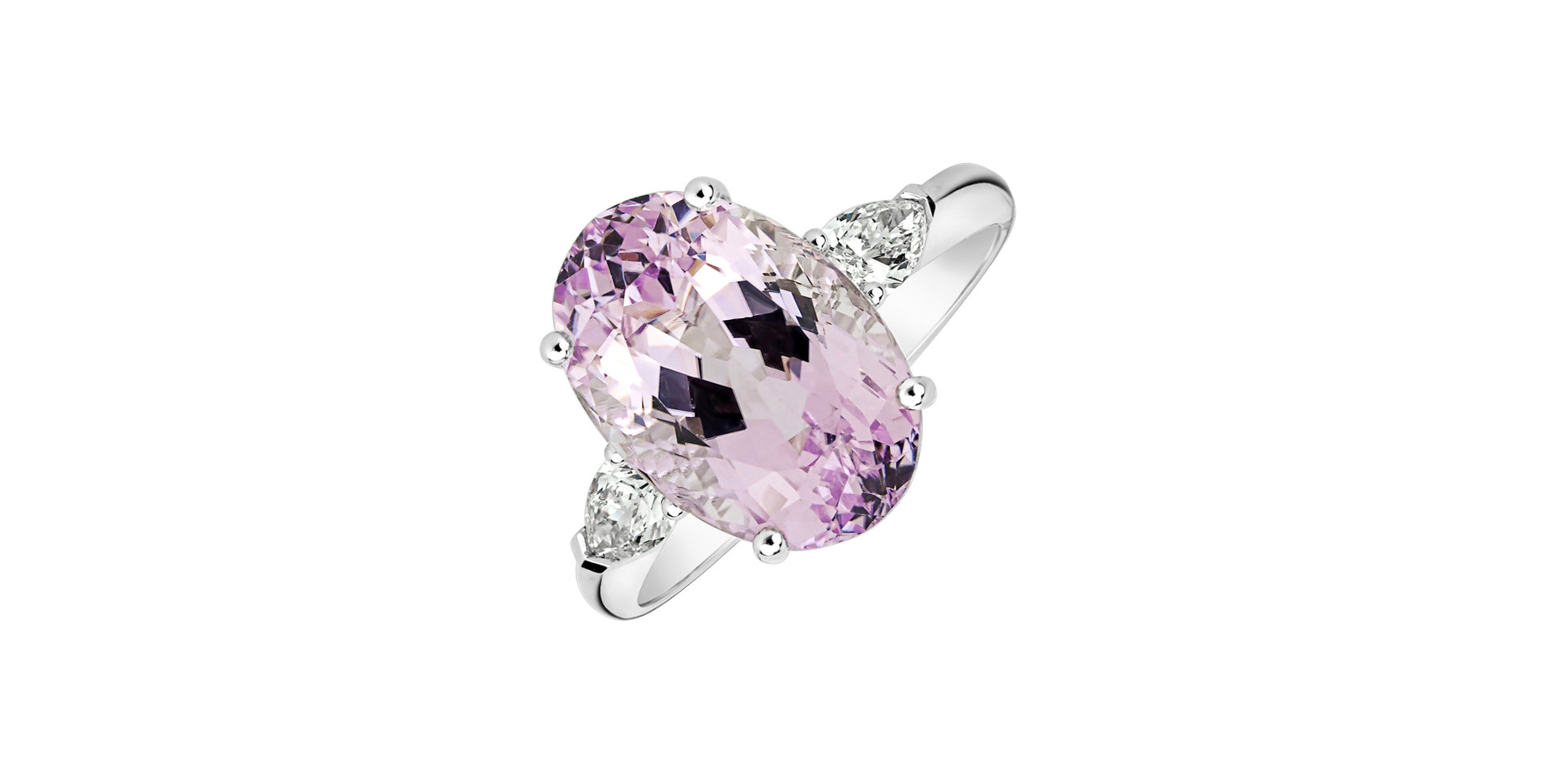 14ct white gold diamond ring with kunzit Fiona