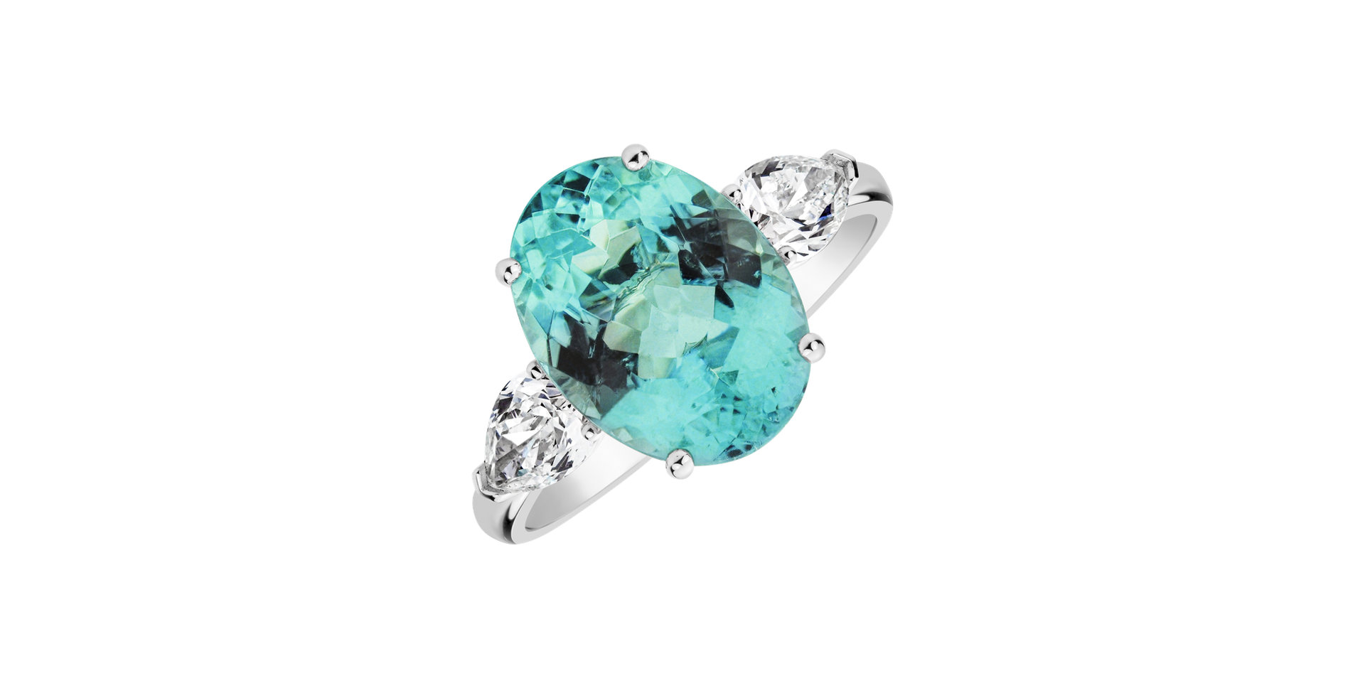 Diamond ring with Paraiba Fiona