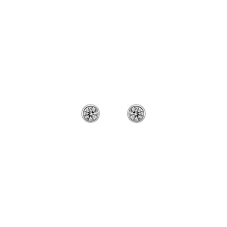14ct white gold diamond earrings Shiny Dots