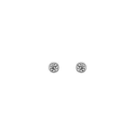 14ct white gold diamond earrings Shiny Dots