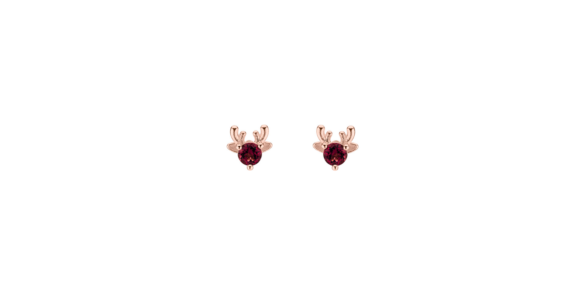 Earrings with Rhodolite The Deer