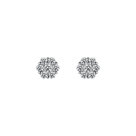 14ct white gold diamond earrings Diamond earrings Shiny Constellation