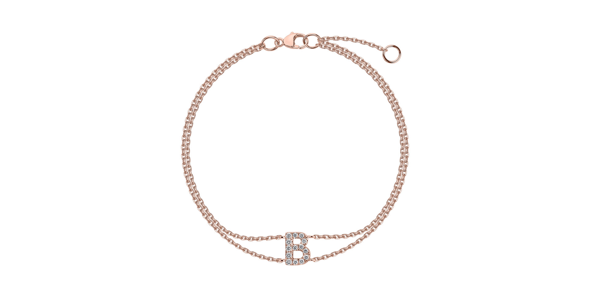 14ct rose gold diamond bracelet Alphabet Constellations