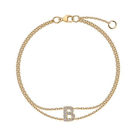 14ct yellow gold diamond bracelet Alphabet Constellations