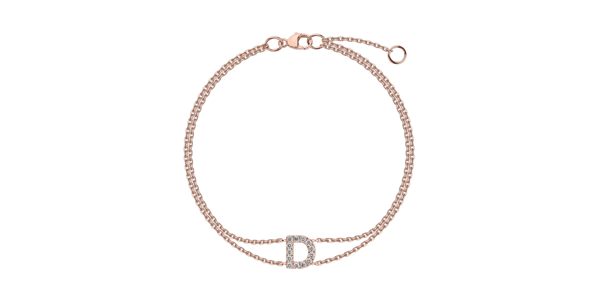 14ct rose gold diamond bracelet Alphabet Constellations