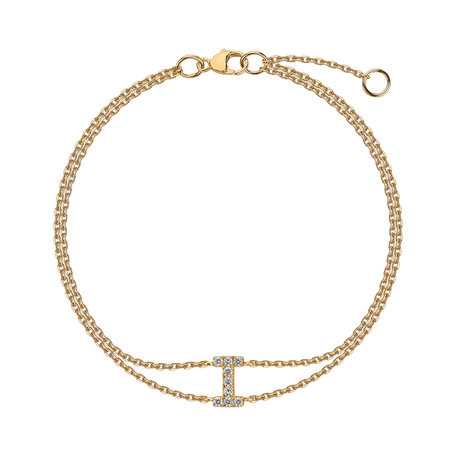 14ct yellow gold diamond bracelet Alphabet Constellations