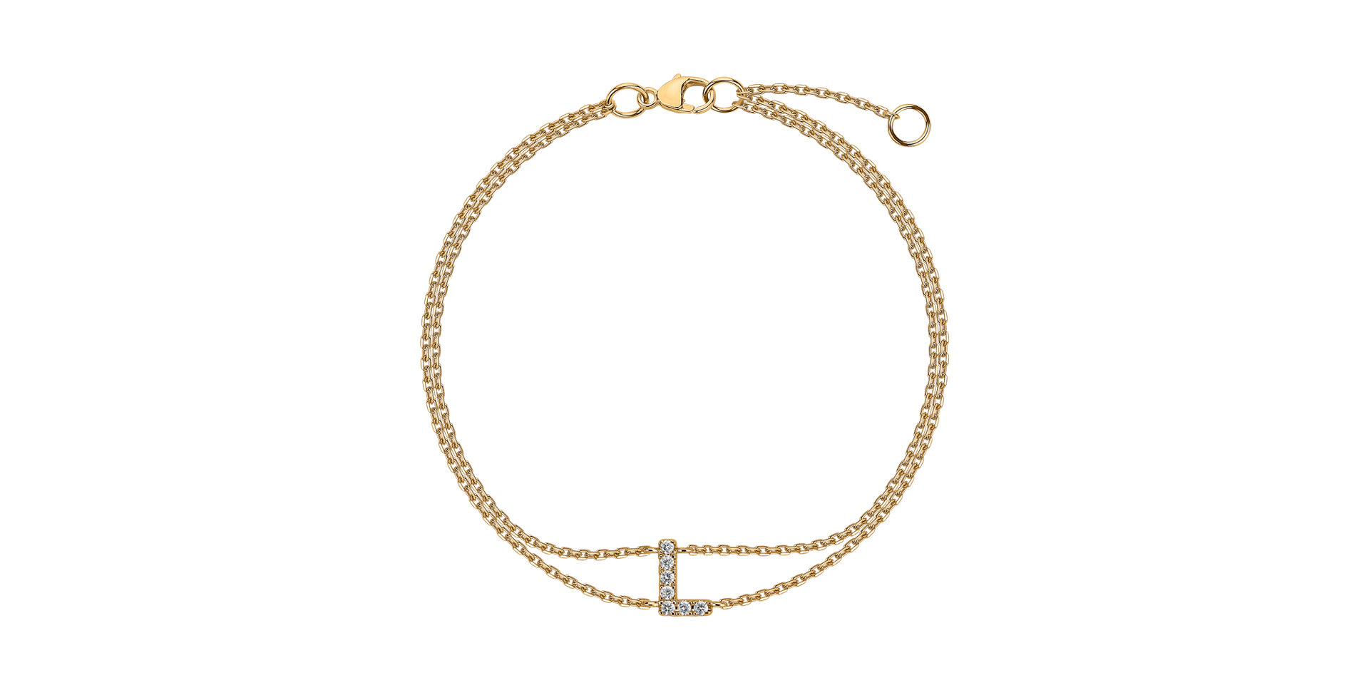 14ct yellow gold diamond bracelet Alphabet Constellations