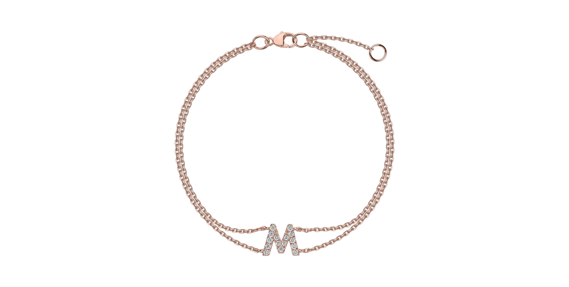 14ct rose gold diamond bracelet Alphabet Constellations