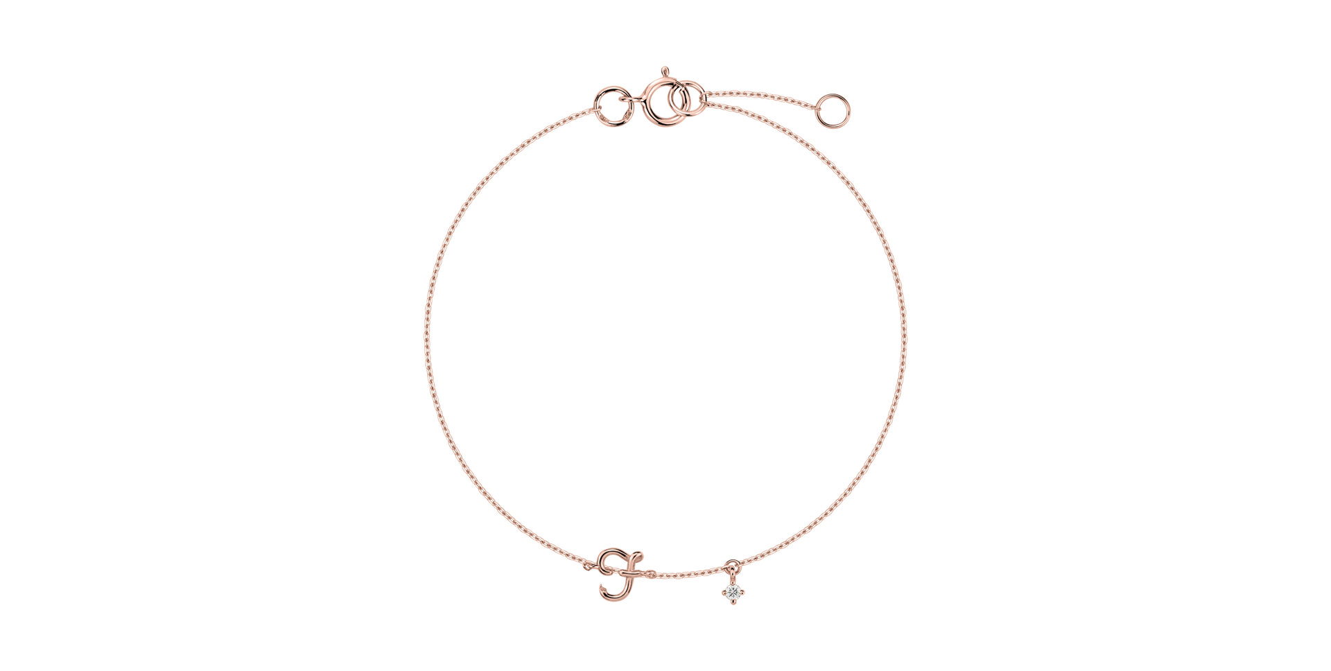 Diamond bracelet Curly Letter F
