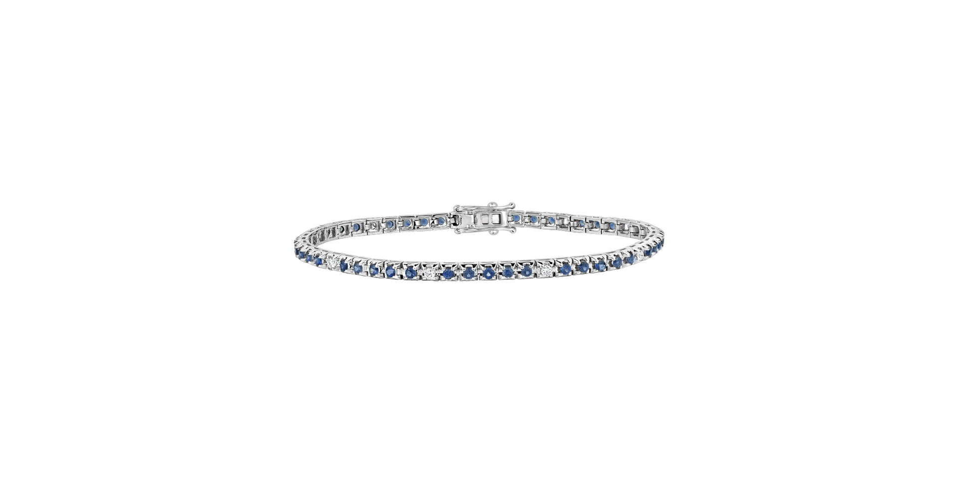 18ct white gold diamond bracelet with Sapphire Ralana
