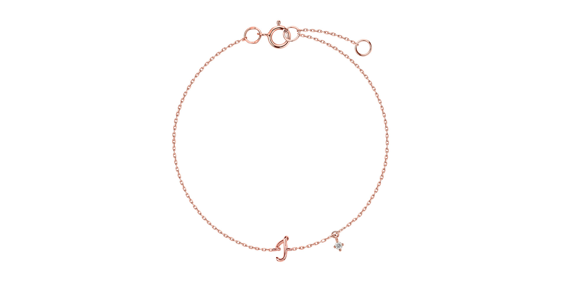Diamond bracelet Curly Letter I