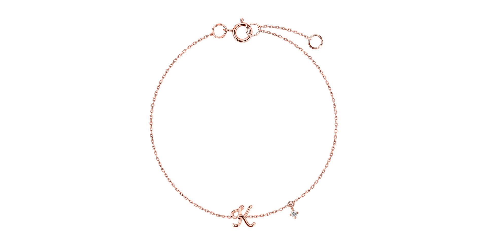 Diamond bracelet Curly Letter K