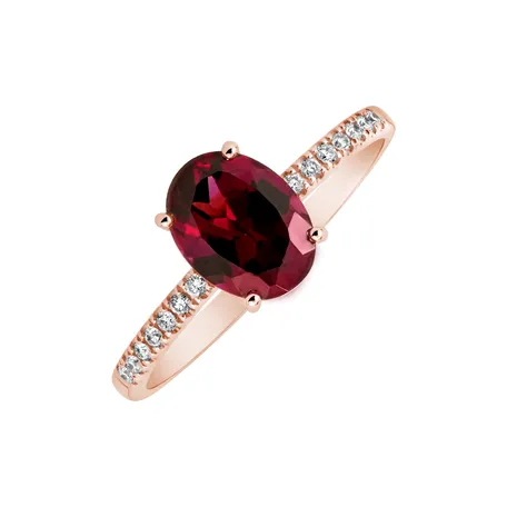 Diamond ring with Rhodolite Touch of Shine