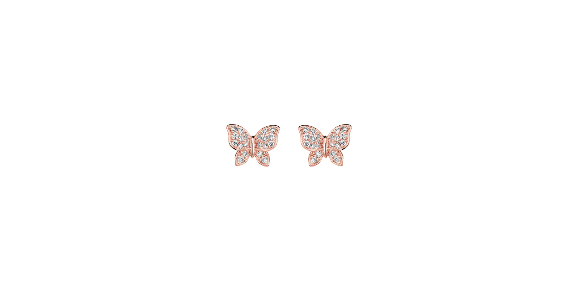 14ct rose gold diamond earrings Luck Wings