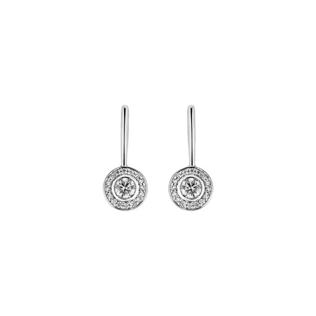 14ct white gold diamond earrings Aloze