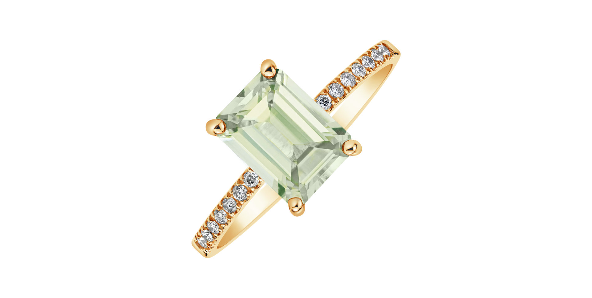 Diamond ring with Amethyst Mireth