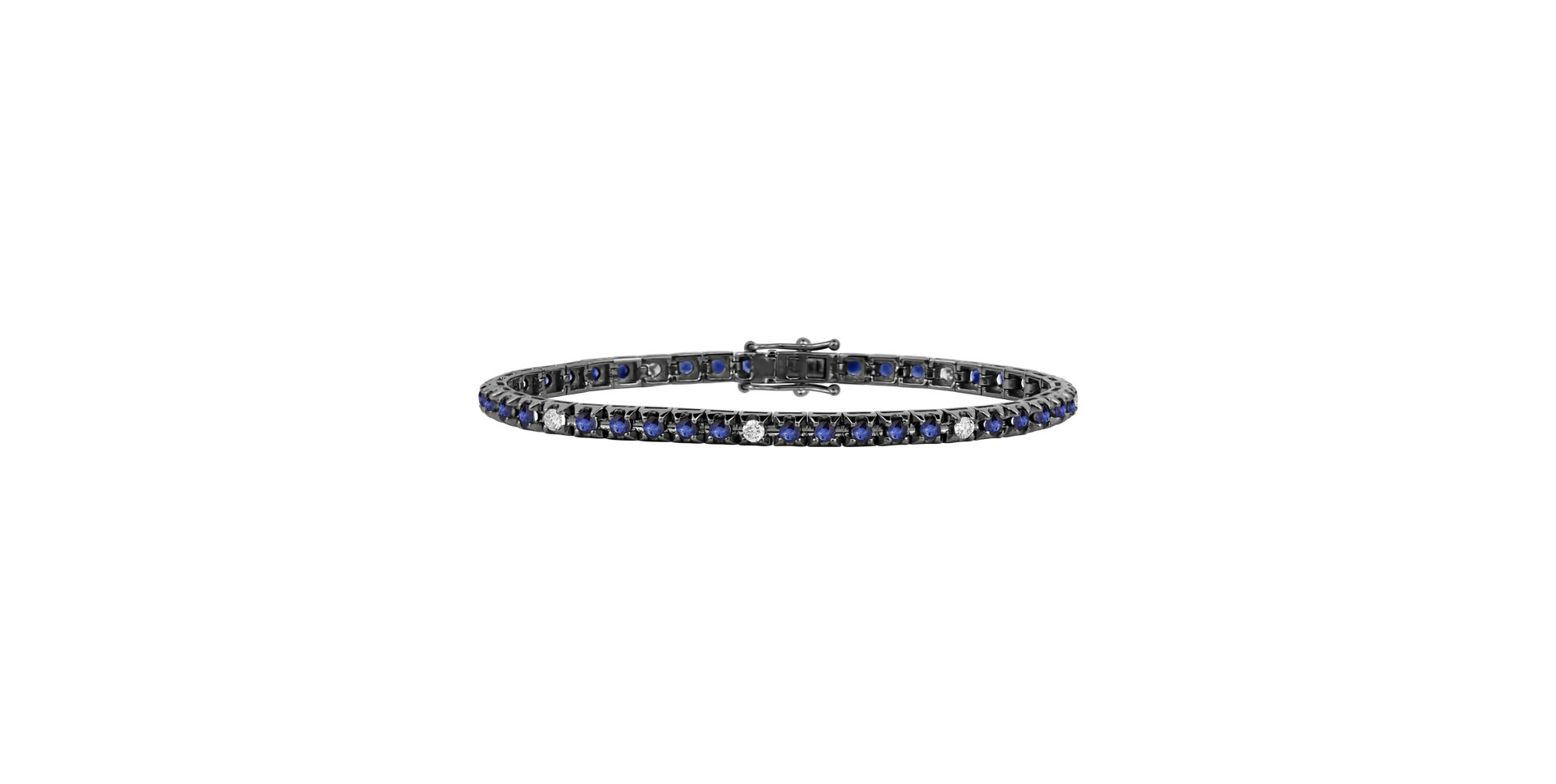 18ct black gold diamond bracelet with Sapphire Ralana