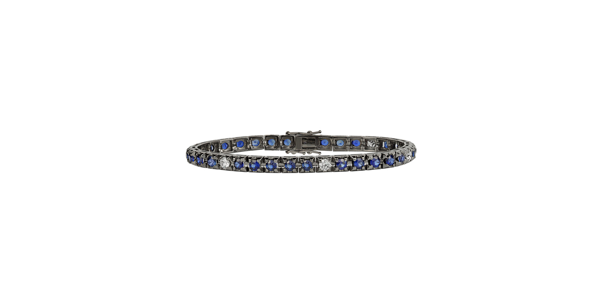 18ct black gold diamond bracelet with Sapphire Ralana