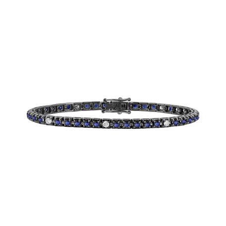 18ct black gold diamond bracelet with Sapphire Ralana