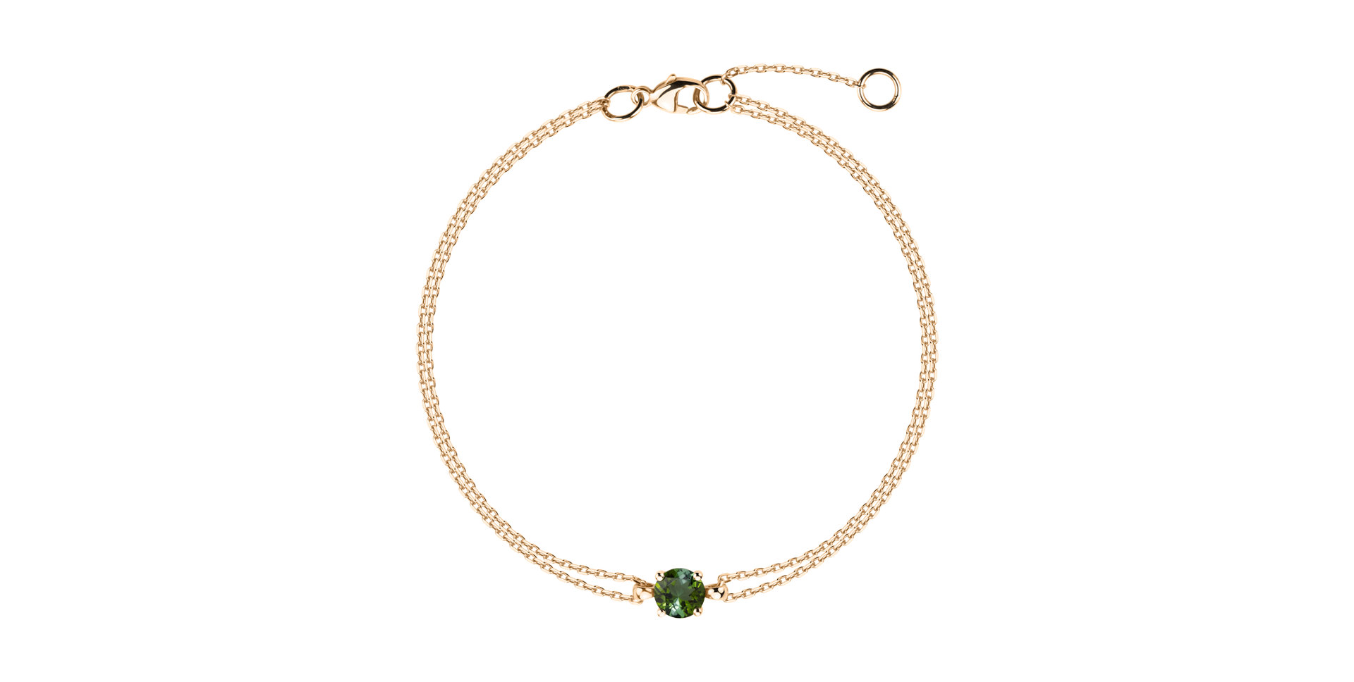14ct yellow gold bracelet with Tourmaline Green Roneme
