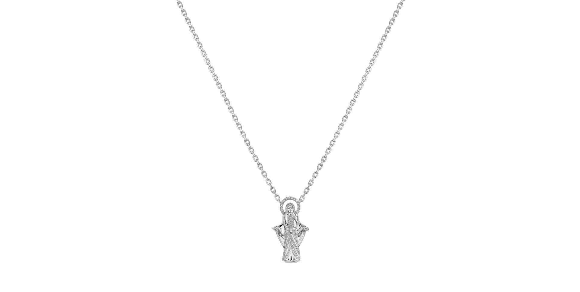 18ct white gold diamond necklace Jesus