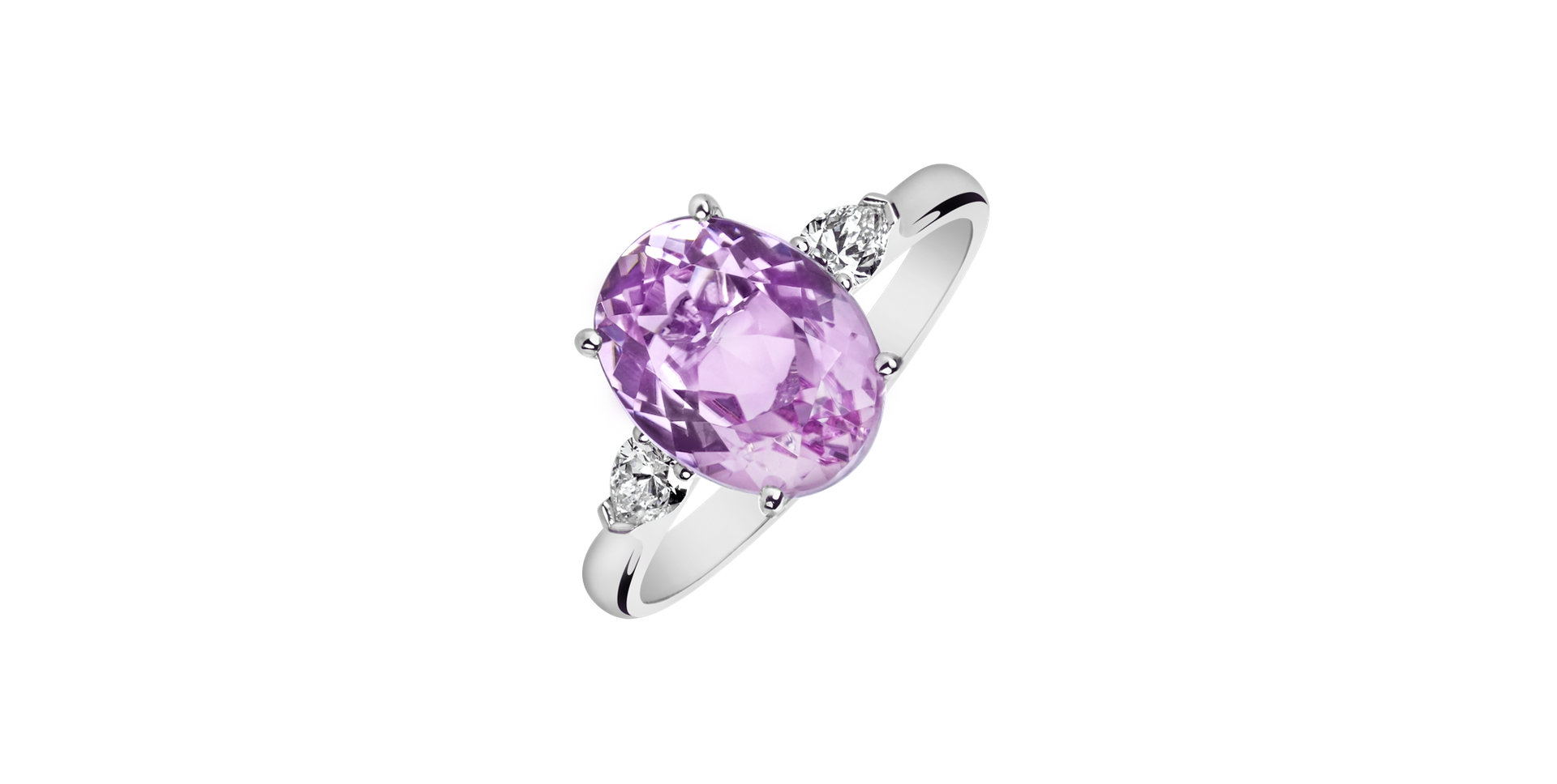 Diamond ring with Kunzite Fiona