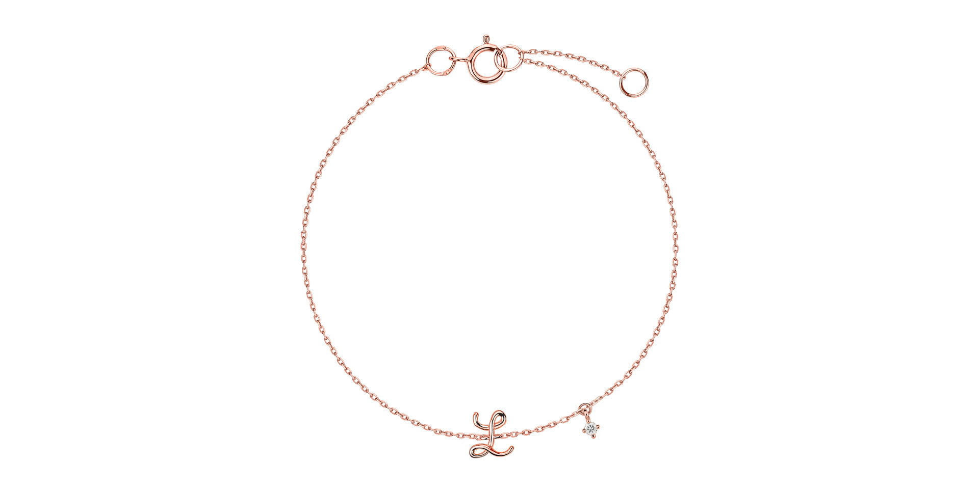 Diamond bracelet Curly Letter L