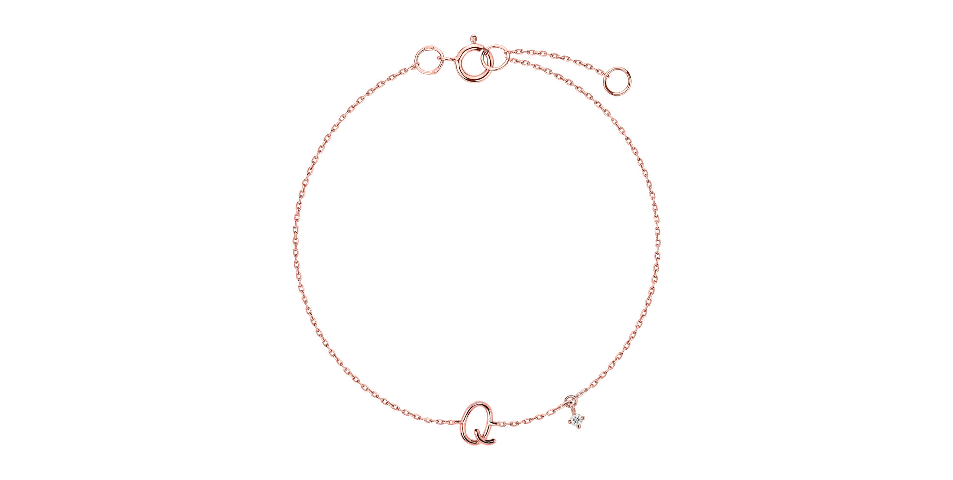Diamond bracelet Curly Letter Q