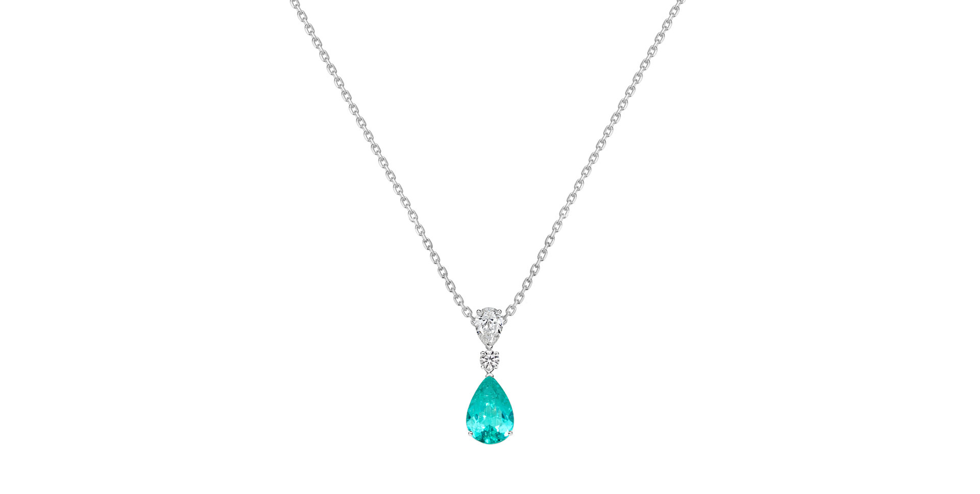 Diamond necklace with Paraiba Sea Sparkle