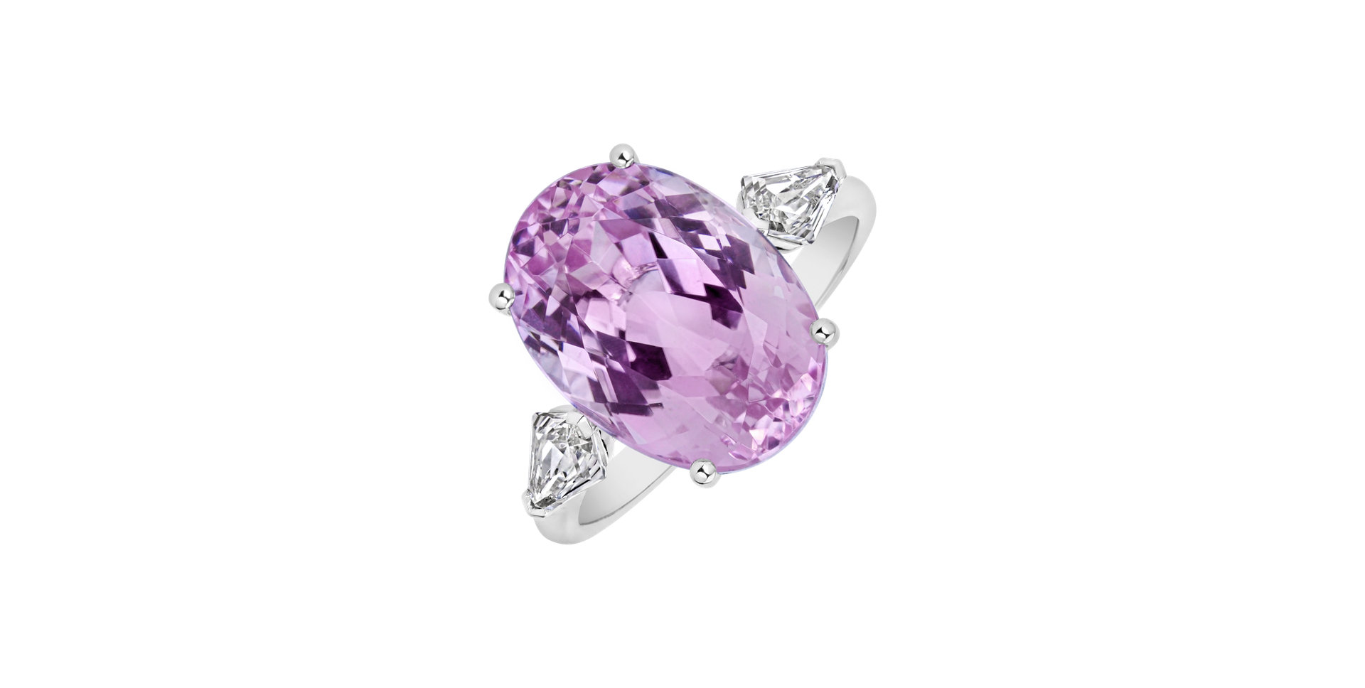 Diamond ring with Kunzite Pink Dream