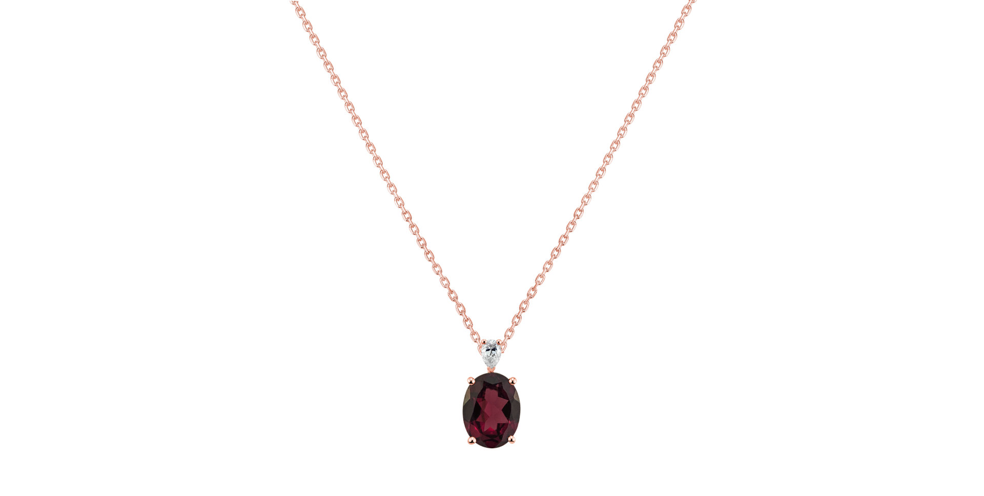 Diamond necklace and Rhodolite Élise