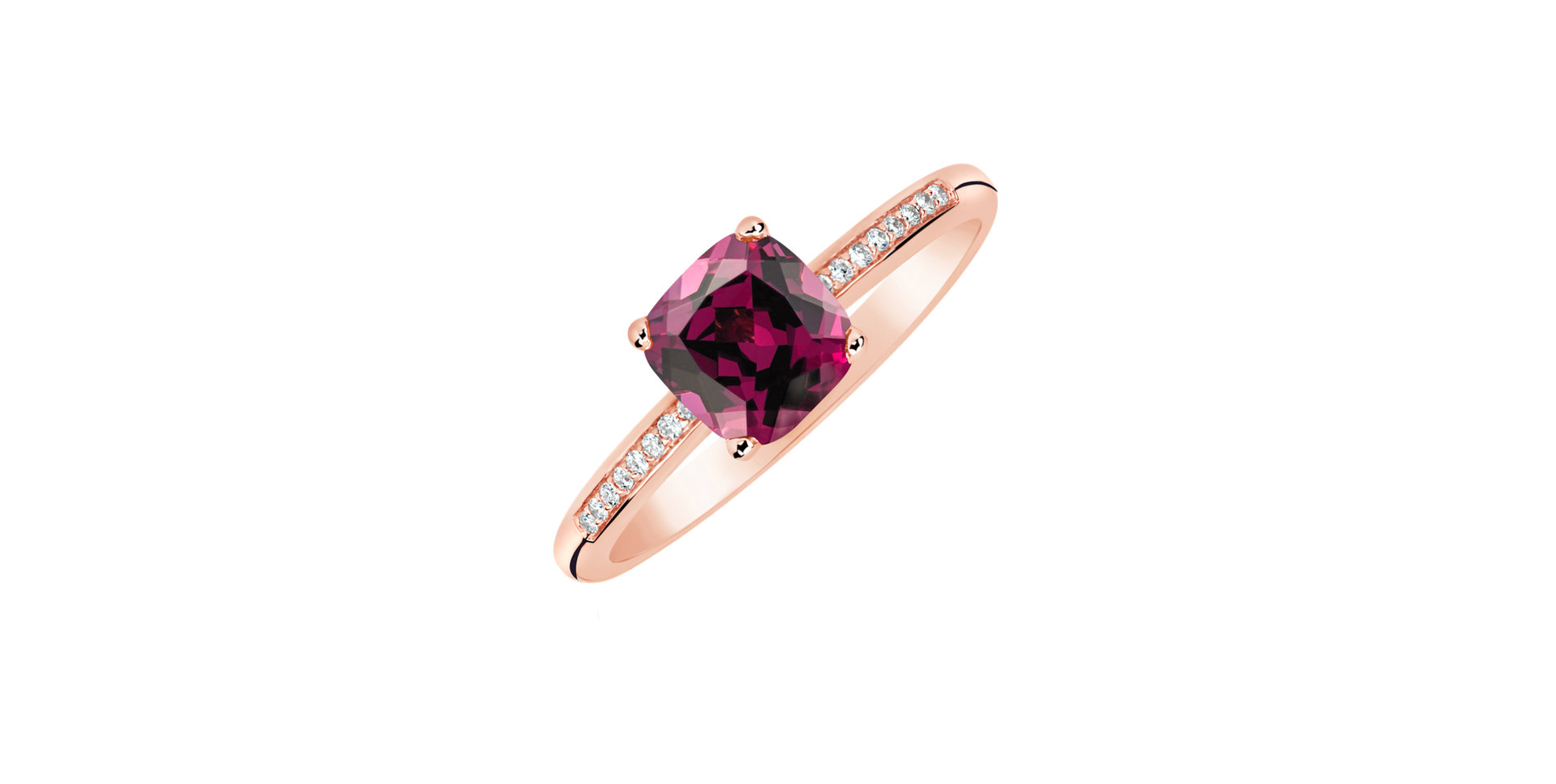 Diamond ring with Rhodolite Melody Harmony