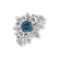 Ring with blue diamonds and white diamonds Blue Treasure4