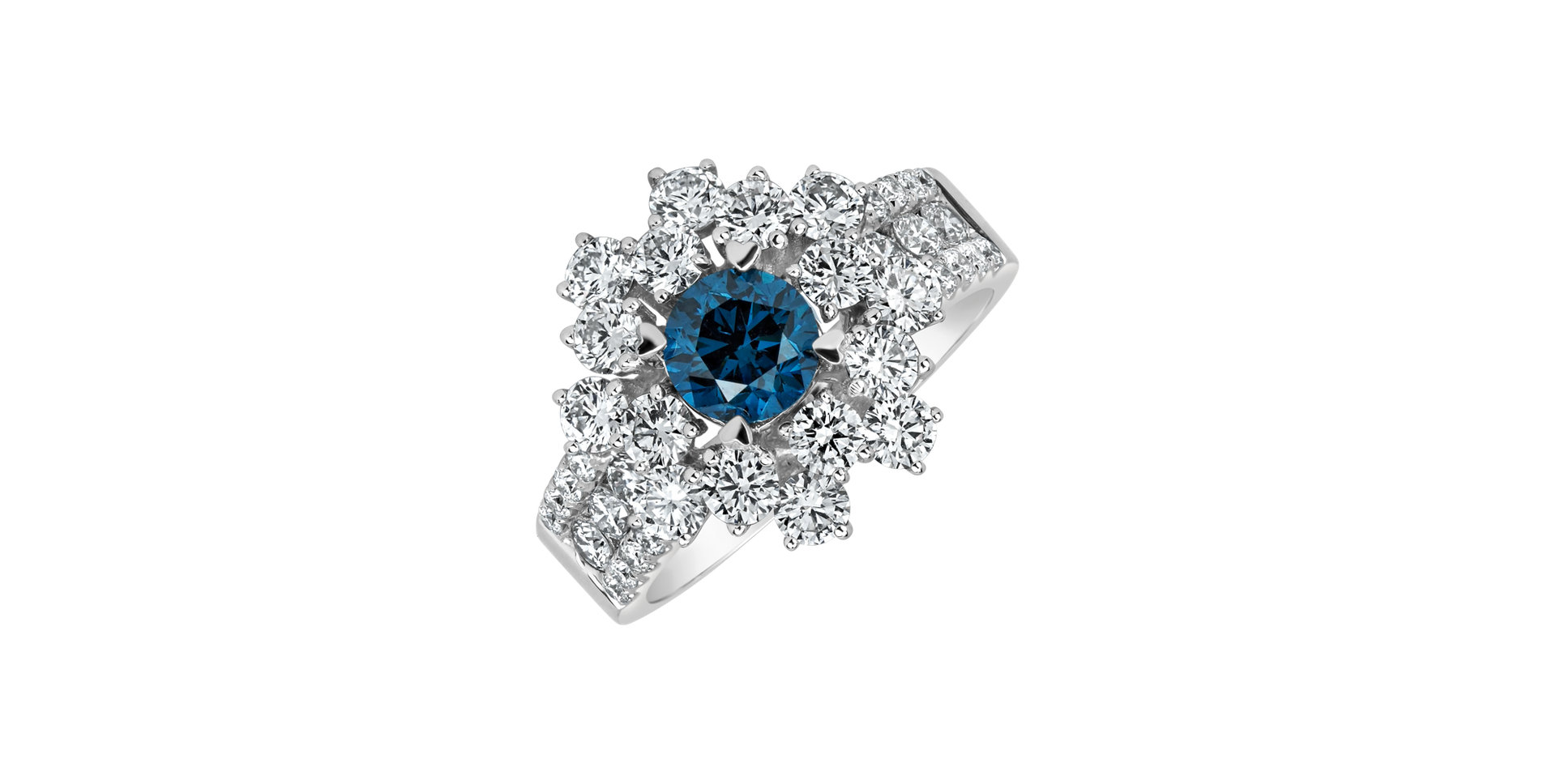 Ring with blue diamonds and white diamonds Eye of Luxury