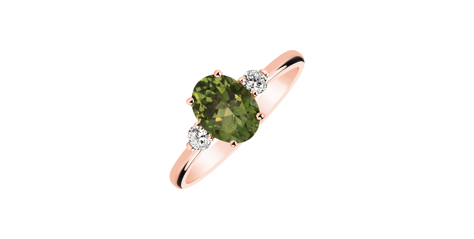 Diamond ring with Tourmaline Ivy Elegance