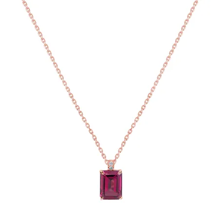 Diamond necklace with Rhodolite Carlotta