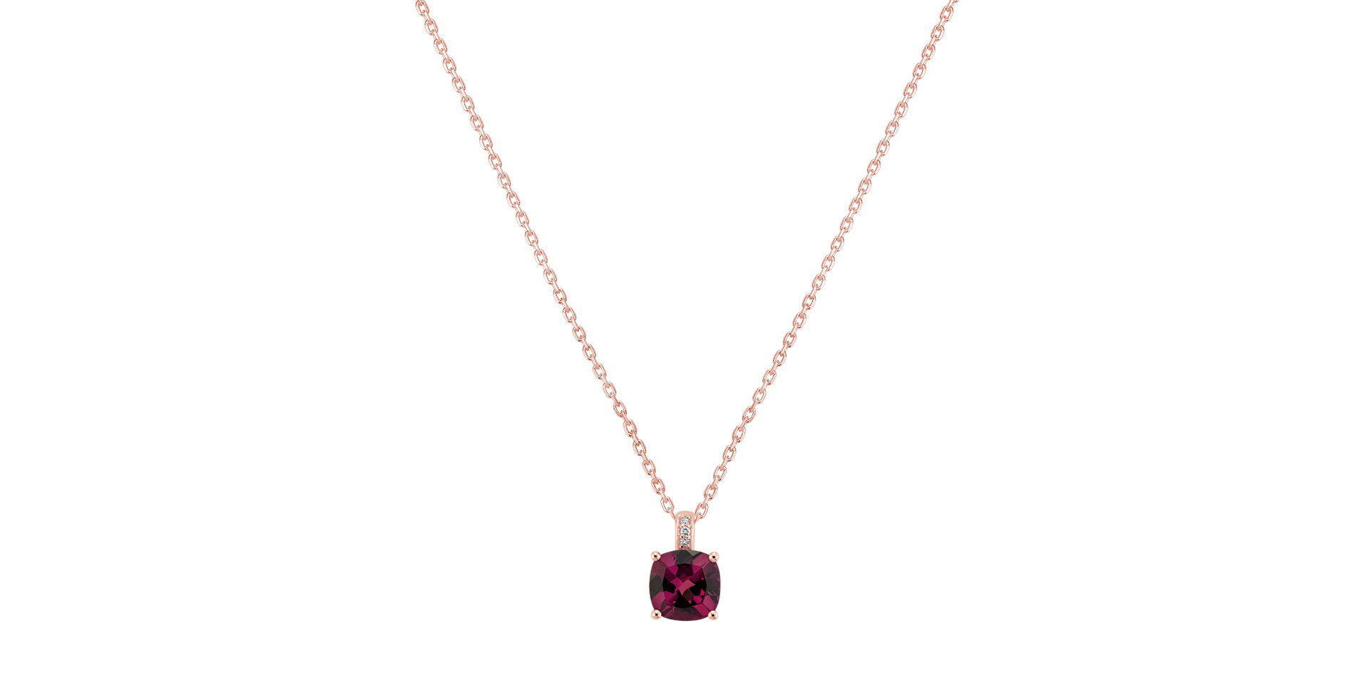 Diamond necklace with Rhodolite Linnea