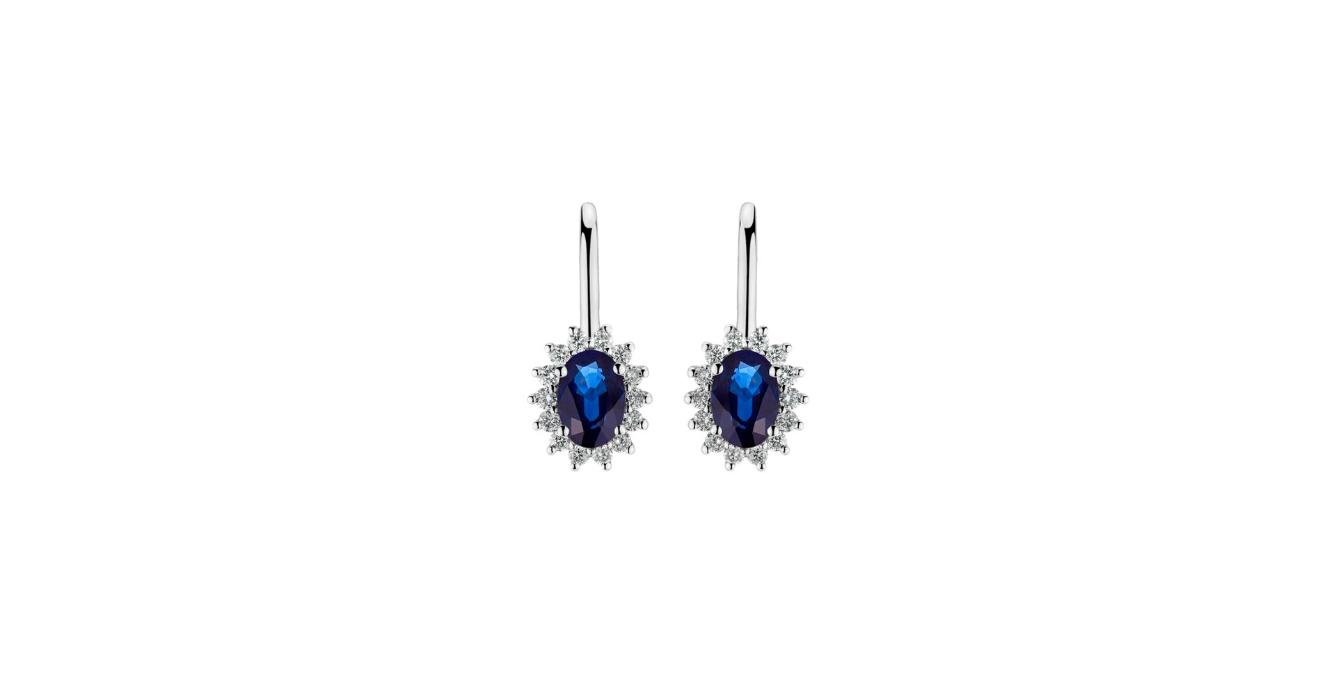 Diamond earrings with Sapphire Princess Sparkle
