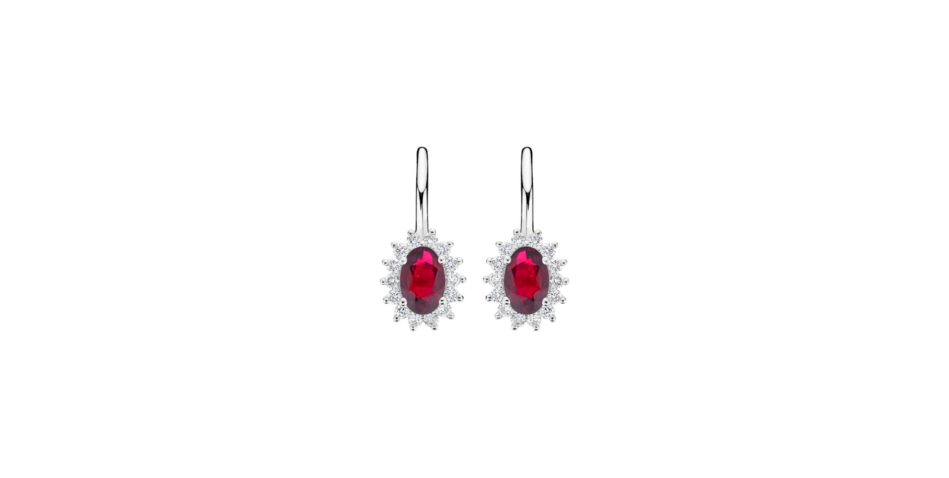 Diamond earrings with Ruby Princess